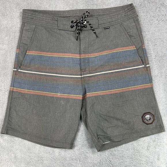 Hurley Shorts Mens 31 Gray Pendleton National Park Olympic Pockets Elastic Waist - Picture 1 of 14